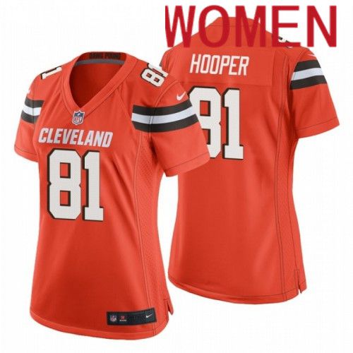 Women Cleveland Browns #81 Austin Hooper Nike Orange Game NFL Jersey->women nfl jersey->Women Jersey